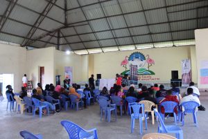 Group 4 youth shedding light on the challenges faced by young people in accessing contraceptives during a safe space meeting hosted by BCN in Nakuru. In attendance are over 100 adolescents, teenagers, young mothers and Make Way Programme leads from Kenya & Rwanda.