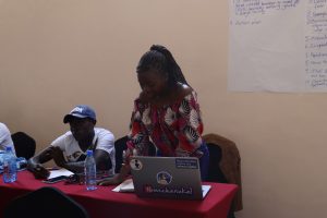 Youth panelist Vilda making her remarks during the ISJA tool training session.